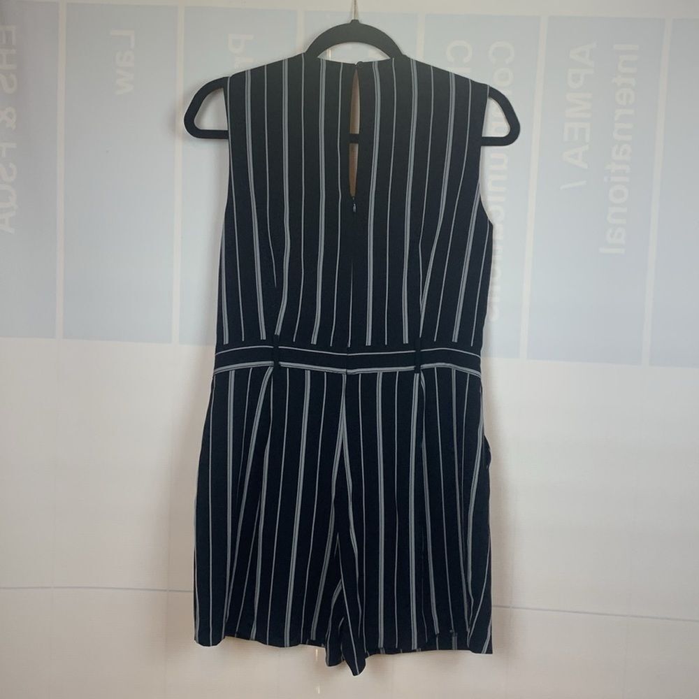 Banana Republic, black and white striped tailored romper, size 6